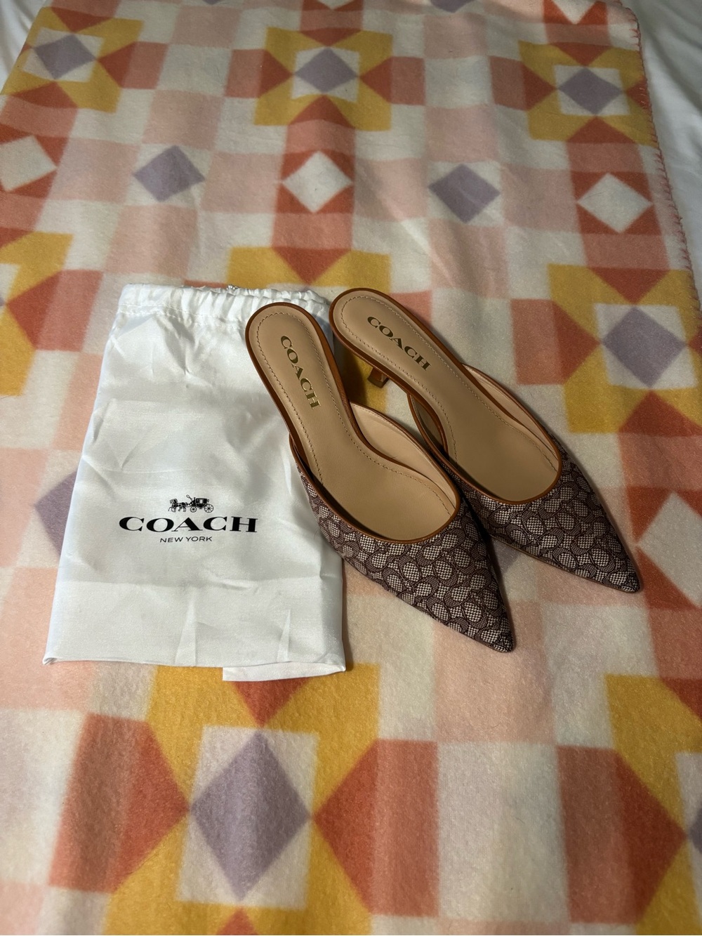 Coach Signature Logo Kitten Heels 8
